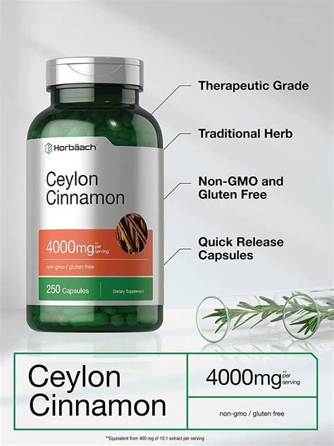 Ceylon Cinnamon Capsules Mg Count High Potency Non Gmo