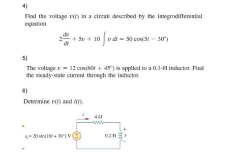 Solved 4 Find The Voltage V T In A Circuit Described By Chegg