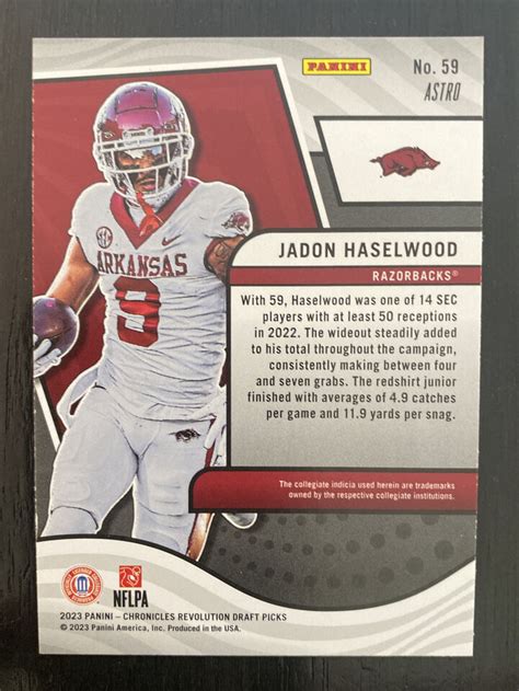 Panini Chronicles Revolution Draft Picks 2023 Jadon Haselwood Astro