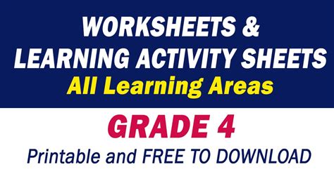 Activity Sheets For Grade 4 All Subjects