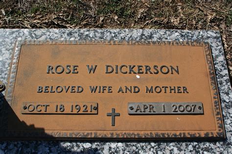 Rose Williamson Dickerson 1921 2007 Find A Grave Memorial