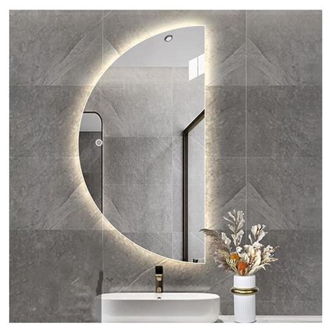 Levoncar Frameless Left Right Half Circle Led Bathroom Mirrors Wall