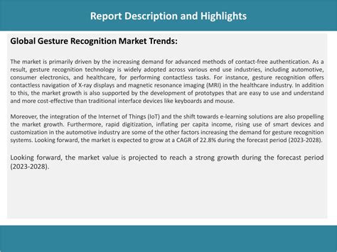 PPT Gesture Recognition Market Research And Forecast Report 2023 2028