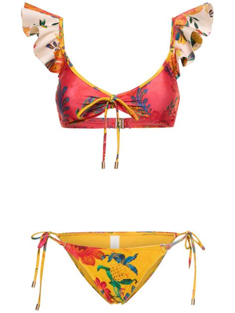 Ginger Floral Bikini Set W Ruffles Zimmermann Women Luisaviaroma