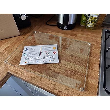 Clear X Cm Glass Chopping Board Kitchen Food Preparation Worktop