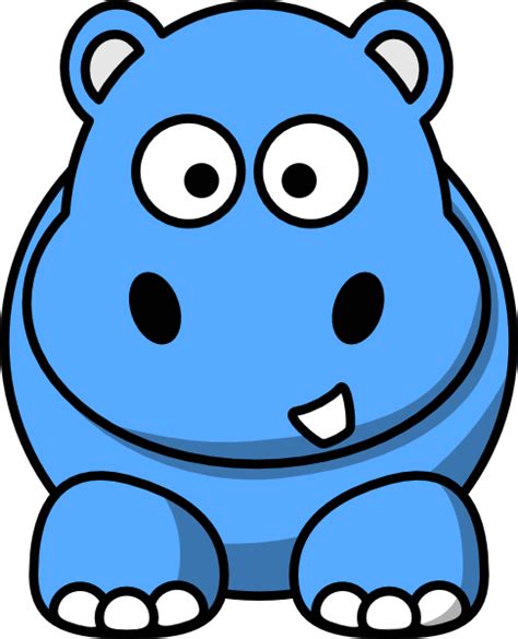 Blue Hippo Clip Art at Clker.com - vector clip art online, royalty free & public domain