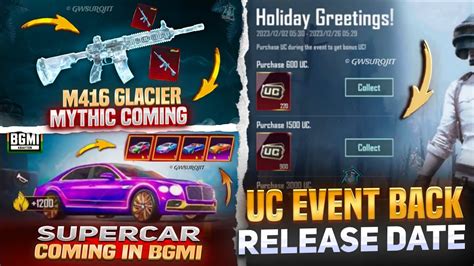 New M416 Glacier Mythic Coming Bgmi Uc Bonus Event Release Date