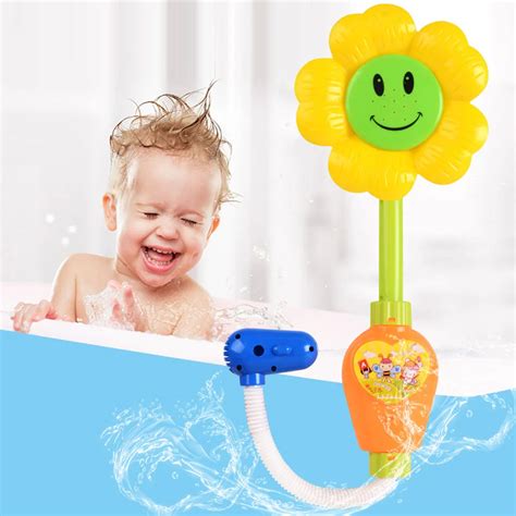 Cute Funny Sunflower Baby Kids Bath Shower Swimming Water Toys Spray