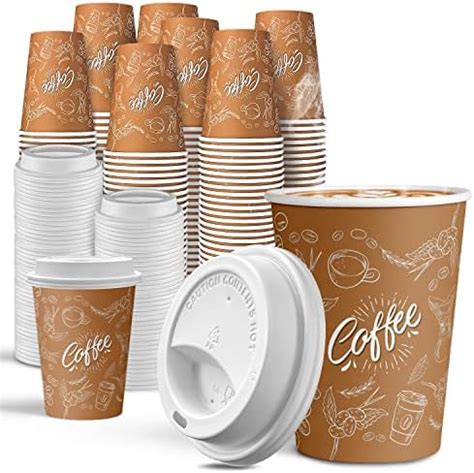 Joyeux Pack Oz Disposable Coffee Cups With Lids Thickened