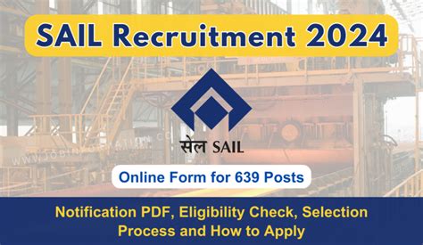 SAIL Recruitment 2024 Out Online Form For Apprentice Posts Age Date