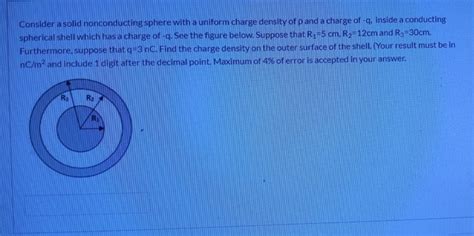 Solved Consider A Solid Nonconducting Sphere With A Uniform Chegg