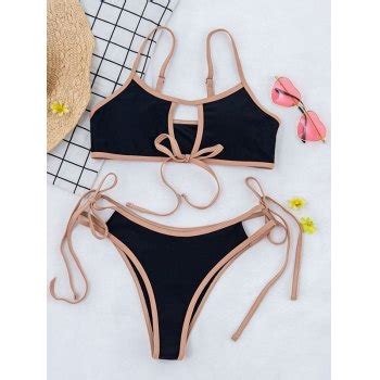 Emmiol Kostenloser Versand Ausschnitt Schn R Bikini Set Schwarz S