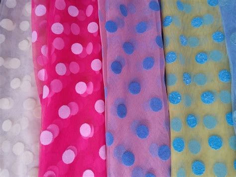 Polka Dot Tulle Fabric Dot Flocking Mesh Fabric By WellTrimmed