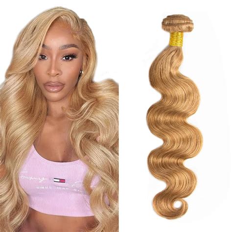 Amazon 27 Bundles Human Hair Honey Blonde Body Wave Bundles Grade