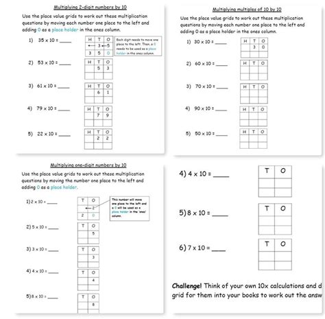 Multiplying One Digit Numbers By Multiples Of 10 Multiplication