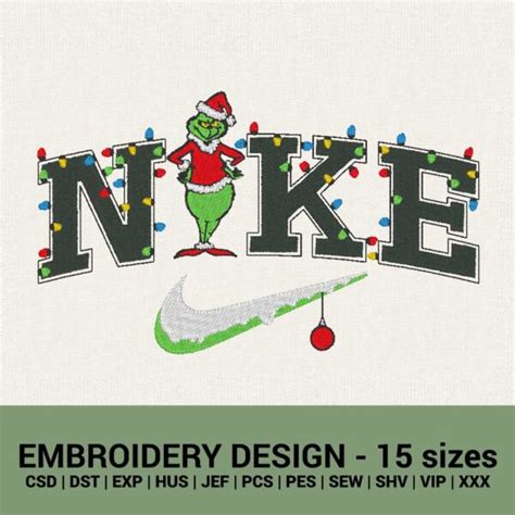 Nike Logo Grinch X Mas Lights Machine Embroidery Designs The Best