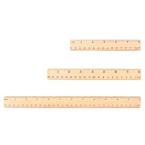 15cm/20cm/30cm Wooden Ruler Double Sided Student Office School Measuring Tool Measuring & Layout ...