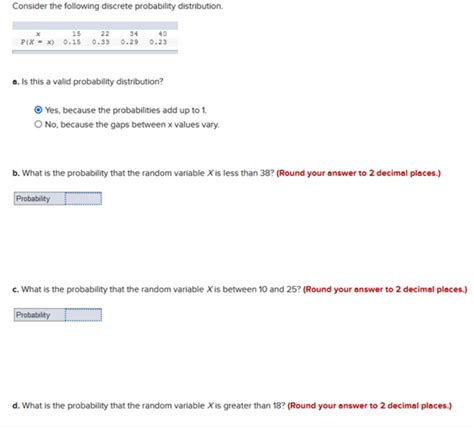 Solved Consider The Following Discrete Probability Distribution X