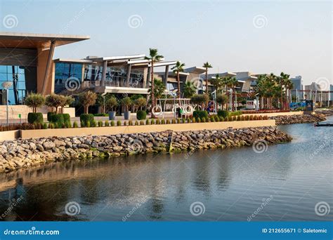 Ras Al Khaimah Mall Across The Corniche Towards The Mountains Editorial