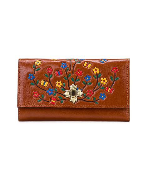 Vintage Patricia Nash floral wallet, Italian leather, watercolor floral ...