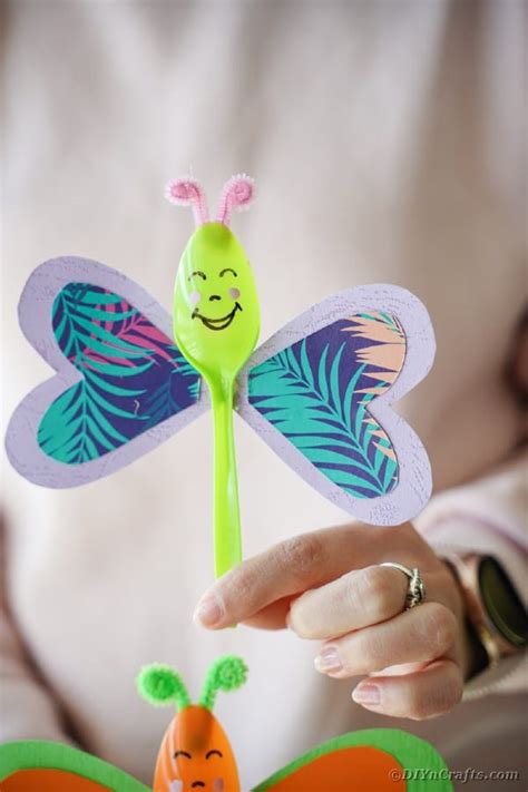 Colorful Upcycled Plastic Spoon Butterfly Craft Diy Crafts