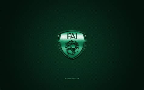 Download wallpapers Ireland national football team, emblem, UEFA, green logo, green fiber ...