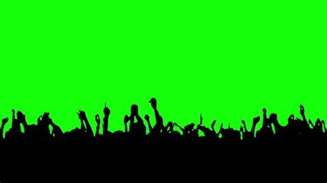 Crowd Silhouette People Clubconcert Sports Eventgreen Stock Footage ...