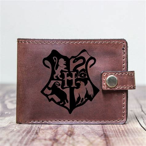 Harry Potter Leather Bifold Wallet Hogwarts Leather Custom Wallet