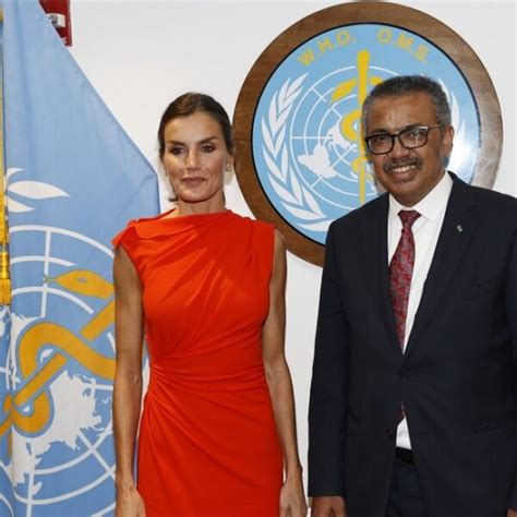 La Reina Letizia Con El Director De La OMS En Nueva York Gira De La