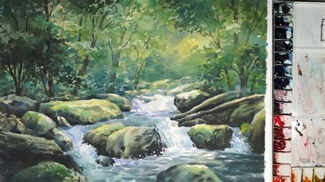 Forest Stream Landscape Watercolor Painting YouTube