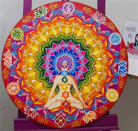 mandala pintada a mão em MDF 65 cm de diâmetro Elo7