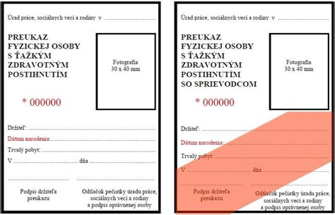 Preukaz ŤZP preukaz fyzickej osoby s ťažkým zdravotným postihnutím OZ