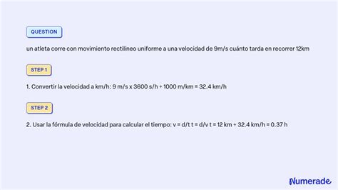 SOLVED un atleta corre con movimiento rectilíneo uniforme a una