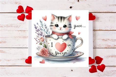 Valentines Cute Cat Illustration Graphic By Kanay Lal · Creative Fabrica