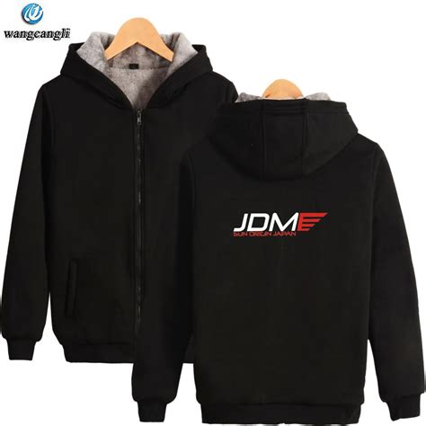 JDM Winter Thicken Warm Hoodies Men Women Hip hop Streetwear Zipper Hoodie Sweatshirt Harajuku ...