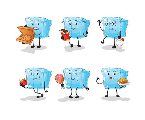 ice cube character vector 10104146 Vector Art at Vecteezy