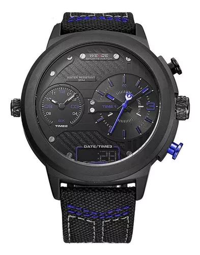 Reloj Weide Anadigi Wh B Para Hombre Negro Y Azul Mercadolibre