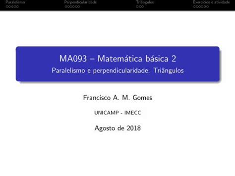 PDF MA092 Geometria plana e analítica Paralelismo e chico ma092