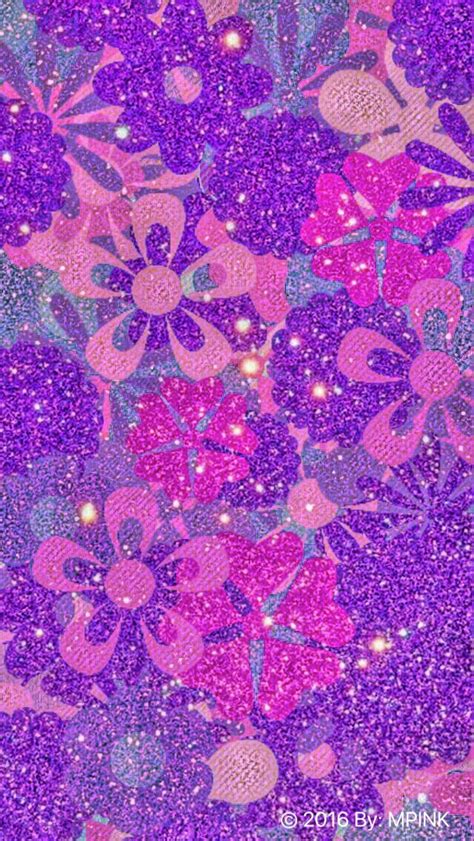 Pink Glitter Flower Wallpaper