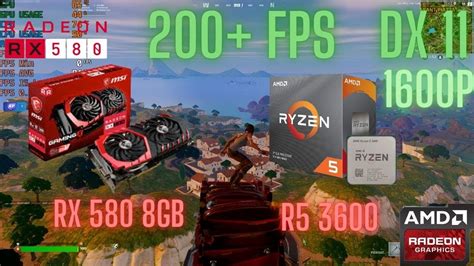 RX 580 Ryzen 5 3600 Fortnite Benchmark Test 1920 DX11 All Settings