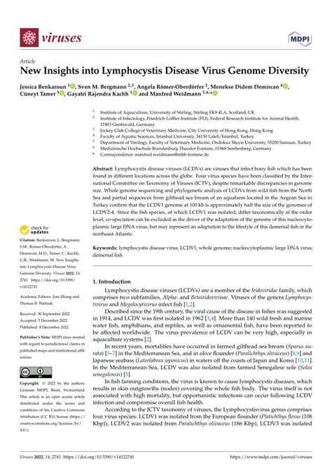 Pdf New Insights Into Lymphocystis Disease Virus Genome Diversity