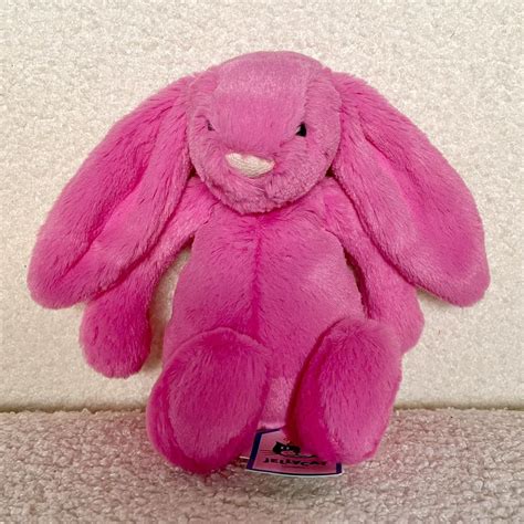 Jellycat Bashful Hot Pink Bunny Small New With Tags Depop