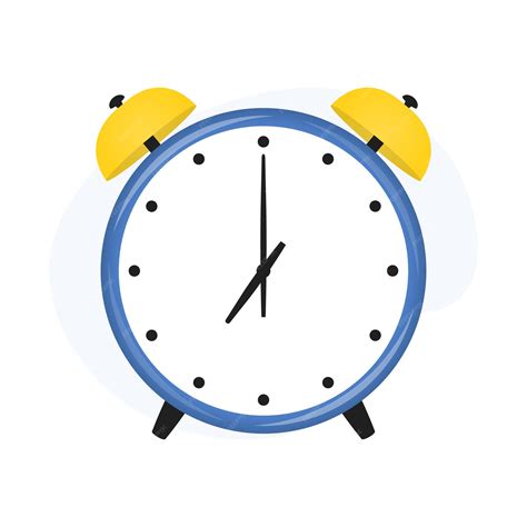 Premium Vector Simple Alarm Clock Design Flat Blue Yellow Alarm Clock On White Background