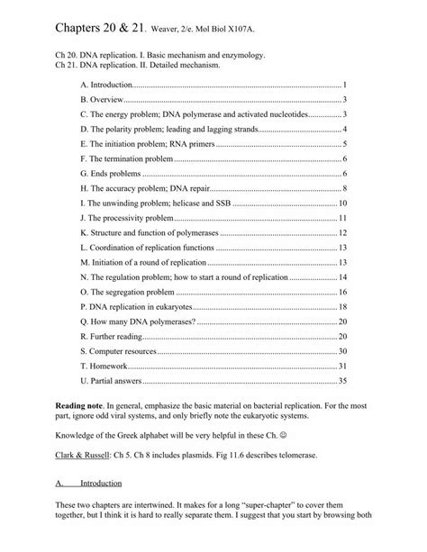 Pdf Chapters 20 And 21 Weaver 2e Mol Biol X107a Ch 21 Dna 107hwv2021h