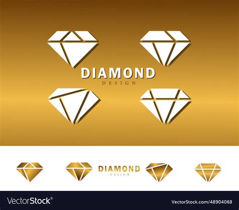 Diamond logo creative design concept elegant gold Vector Image