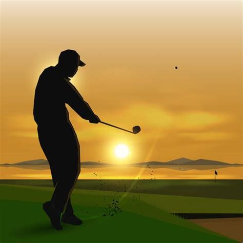 silhouettes golfer swing 640582 Vector Art at Vecteezy