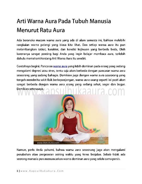 Mengenal Arti Warna Aura Pada Tubuh Manusia