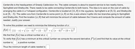 Solved Centerville Is The Headquarters Of Greedy Cablevision Chegg