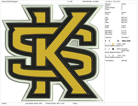 Kennesaw State Owls Secondary Logo 2012 College Sports Embroidery Logo In 4 Sizes And 8 Formats