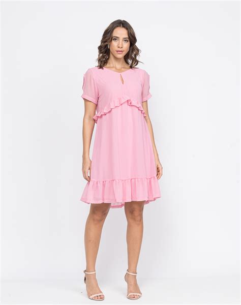 Vestido em Crepe Soltinho Expressão Moda Feminina